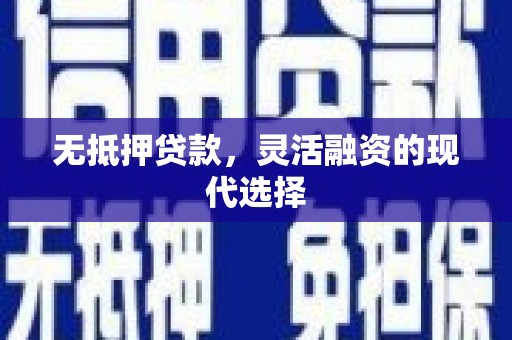 文登无抵押贷款，灵活融资的现代选择