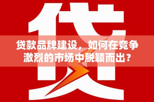 文登贷款品牌建设，如何在竞争激烈的市场中脱颖而出？