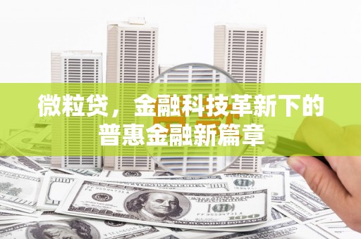 文登微粒贷，金融科技革新下的普惠金融新篇章